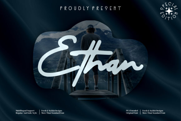 Ethan: A Signature Script Font for Modern Editorial Design
